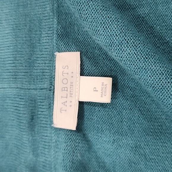 Talbots green open cardigan, size Petite XSP - Picture 3 of 6